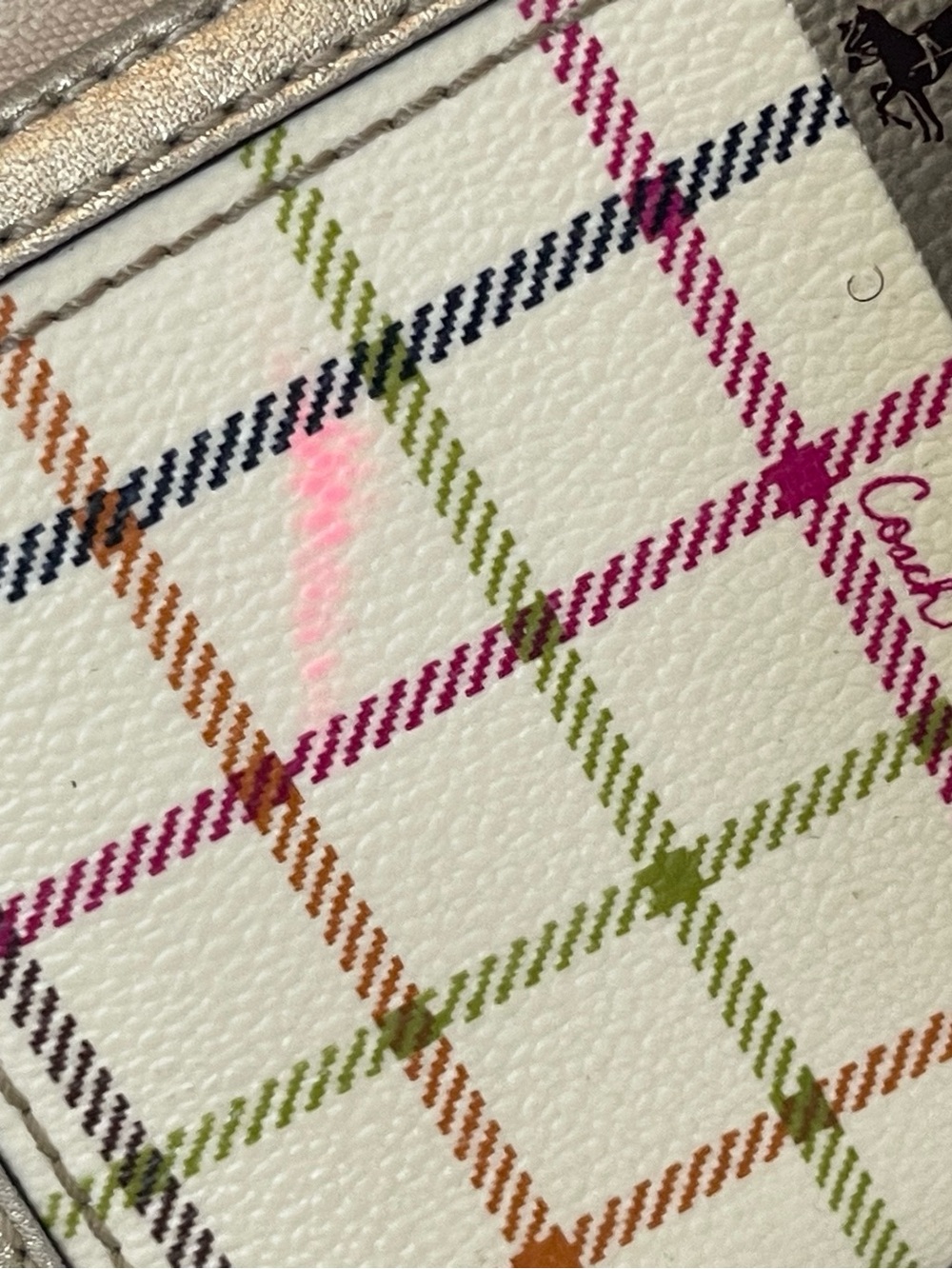 Coach Heritage Stripe Tattersall Plaid Wallet - Picture 9 of 12